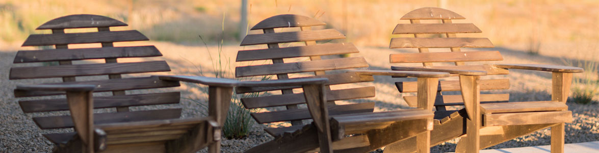 Outdoor chairs on Muir Wood Campus