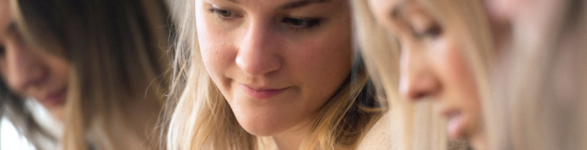 A close up shot of a young woman