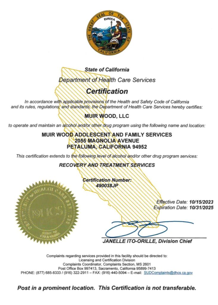 DHCS Certification for 