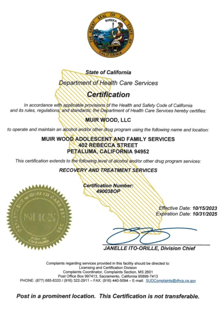 DHCS Certification for 