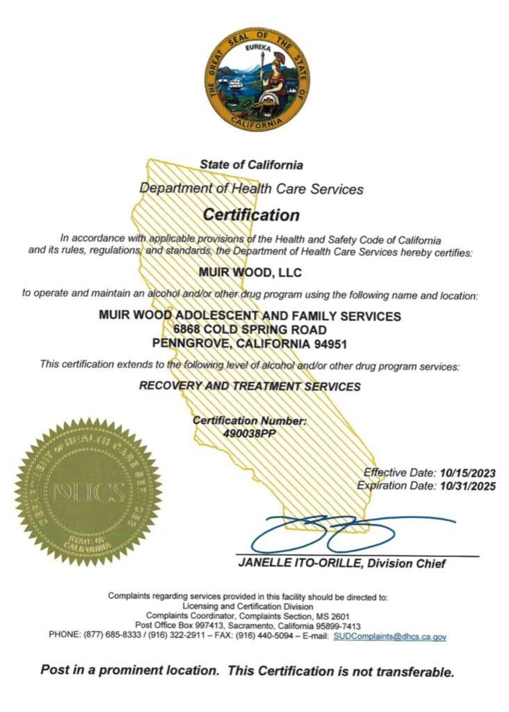 DHCS Certification for 