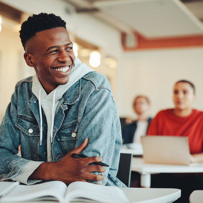 Teen boy in classroom