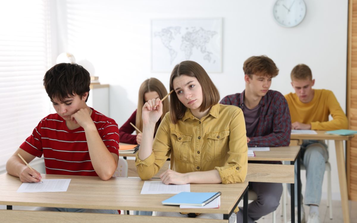 teens in a classroom